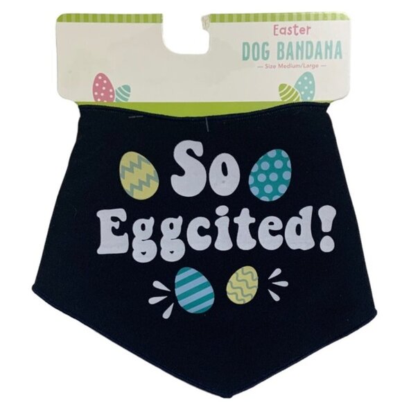 Easter Dog Bandanna Adjustable Tie On Dog Accessory Blue Multicolor Med/Large - Picture 6 of 9